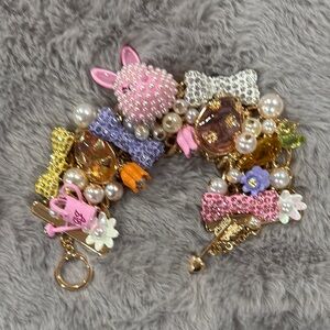 Colorful Charm Bracelet with Pearls and Bows perfect for Easter